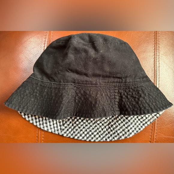 LADIES KATE SPADE NEW YORK Vintage Black White Check Gingham Reverse Bucket Hat main image 5